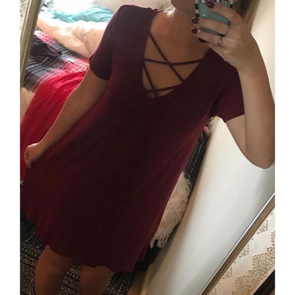 Garnet/Burgundy Z Supply t-shirt dress